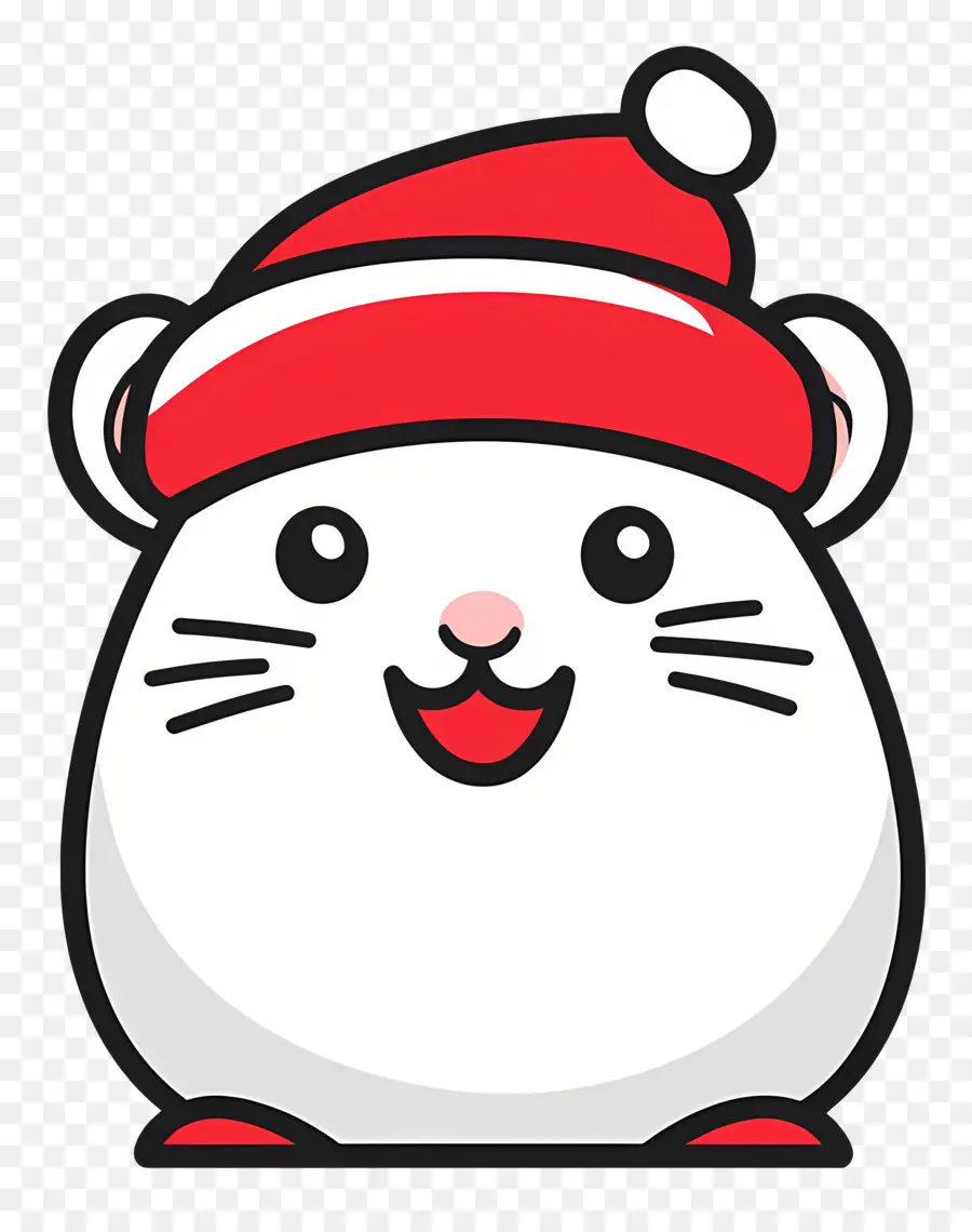 Noel Hamsteri，Noel Baba şapkalı şirin Hamster PNG