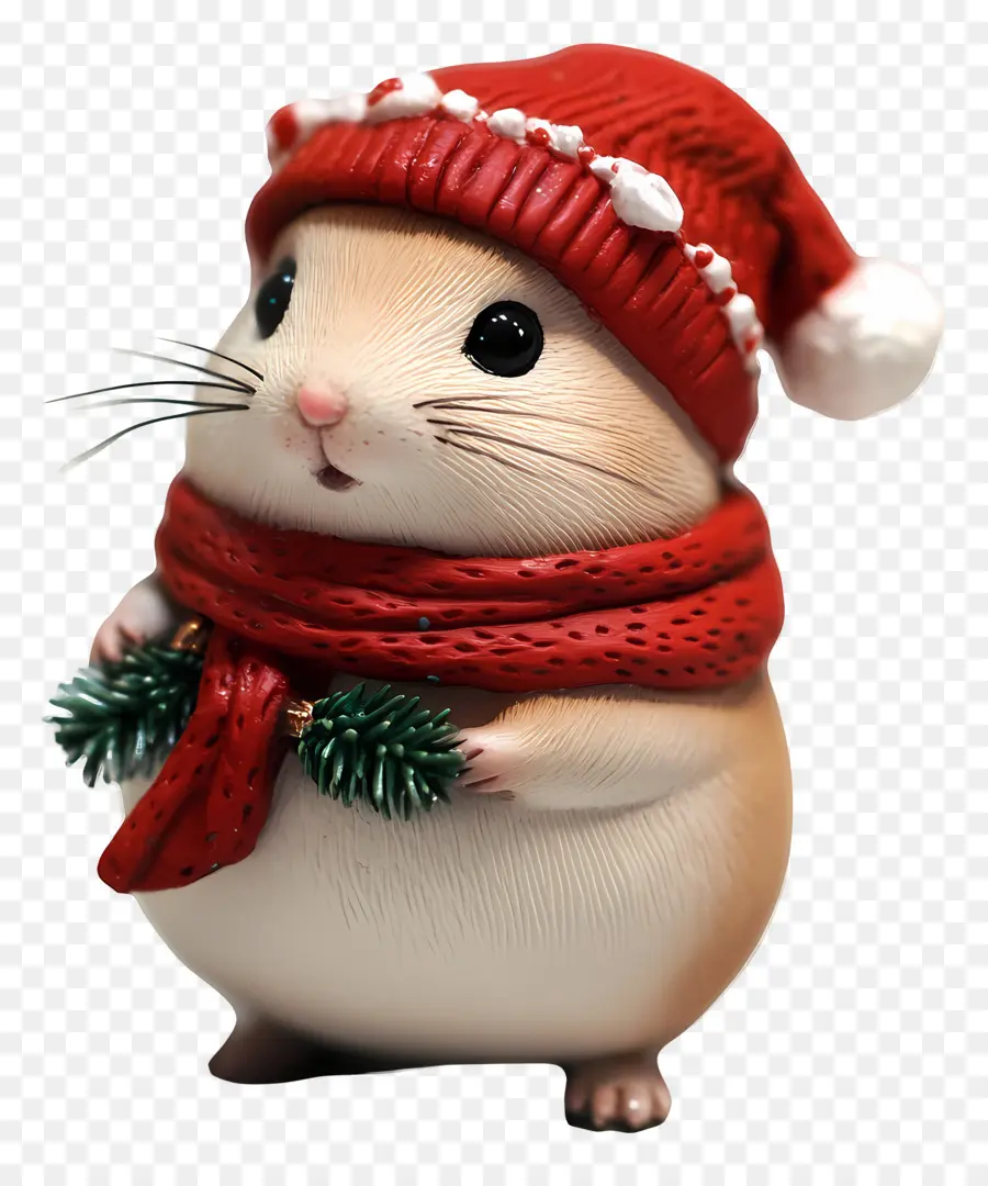 Noel Hamsteri，Noel Baba şapkalı şirin Hamster PNG