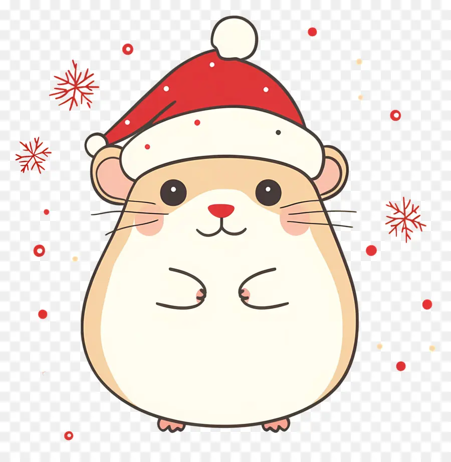 Noel Hamsteri，Noel Baba şapkalı şirin Hamster PNG