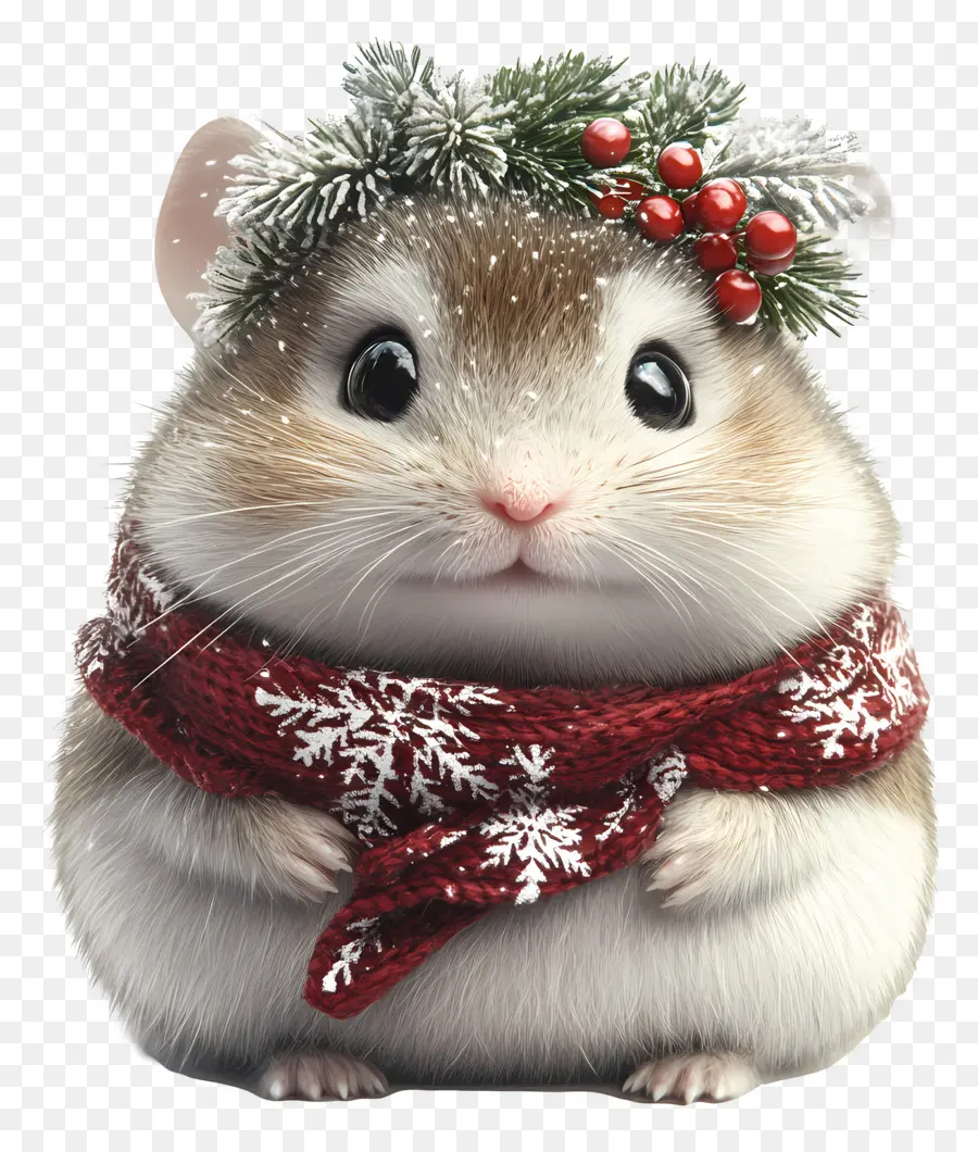 Noel Hamsteri，Kış Çelenkli Hamster PNG