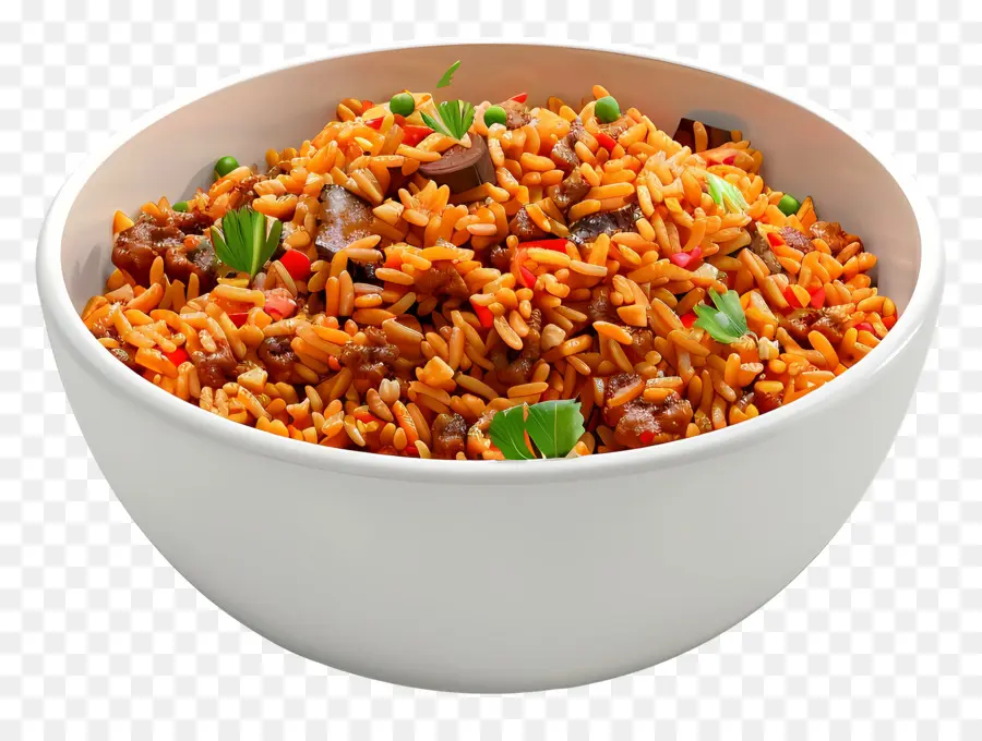 Afrika Yemeği，Kase Jollof Pirinç PNG