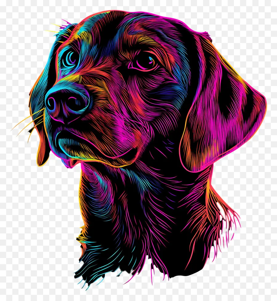 Neon Hattı，Renkli Köpek PNG