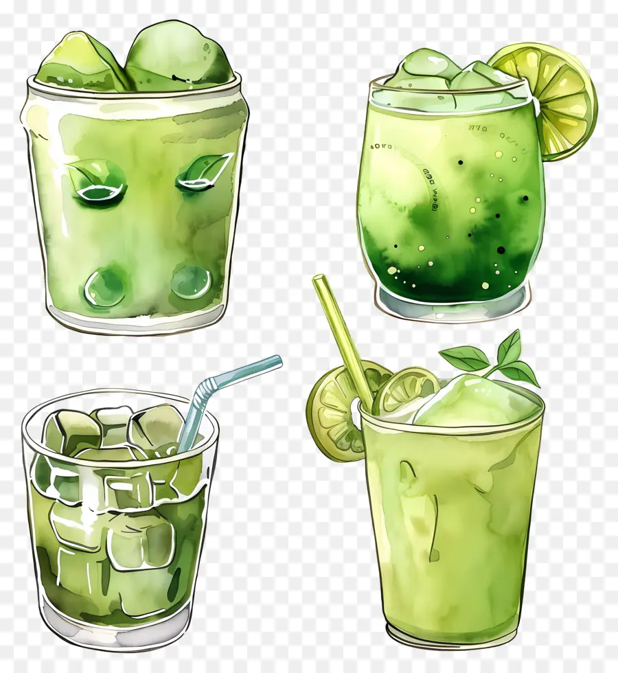 Matcha İçeceği，Yeşil İçecekler PNG