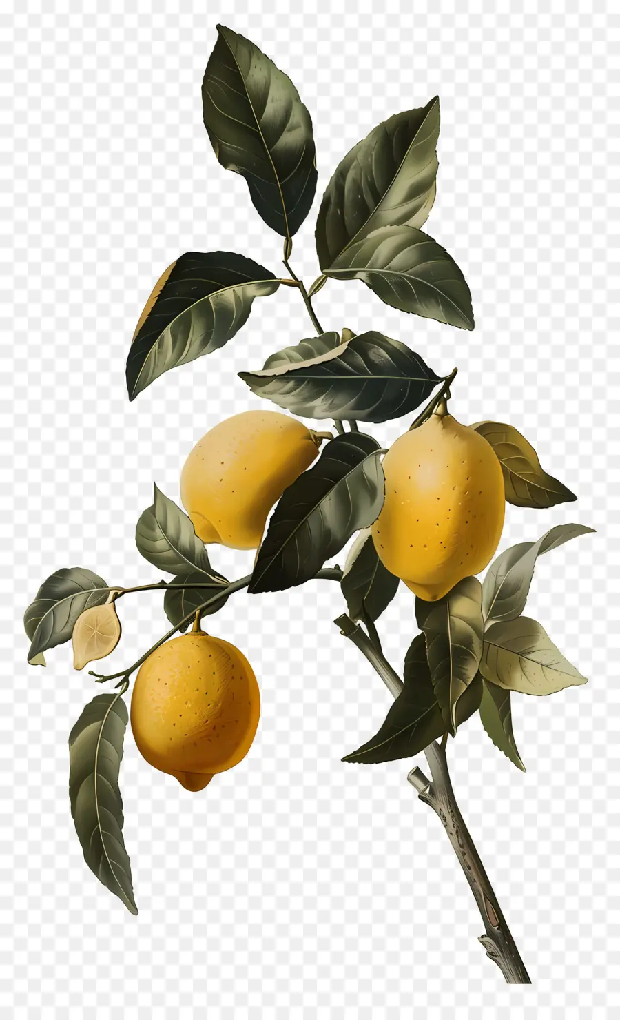 Limon Vintage，Limon Dalı PNG