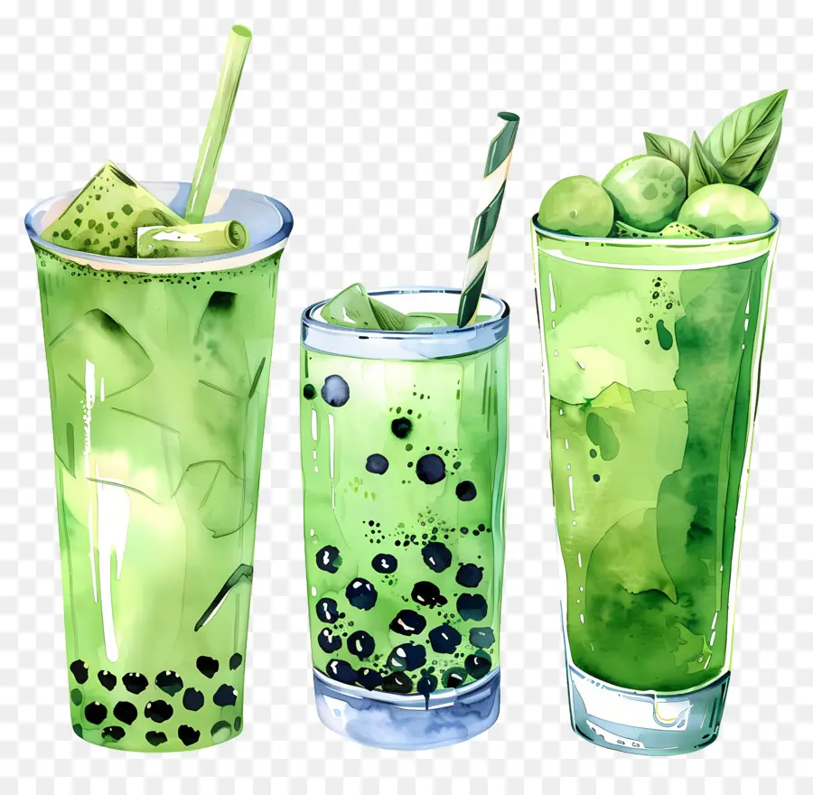 Matcha İçeceği，Yeşil İçecekler PNG