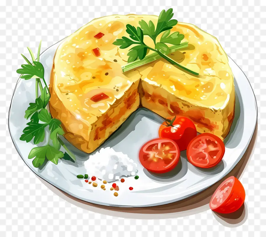 İspanyol Omleti，Patatesli Kek PNG