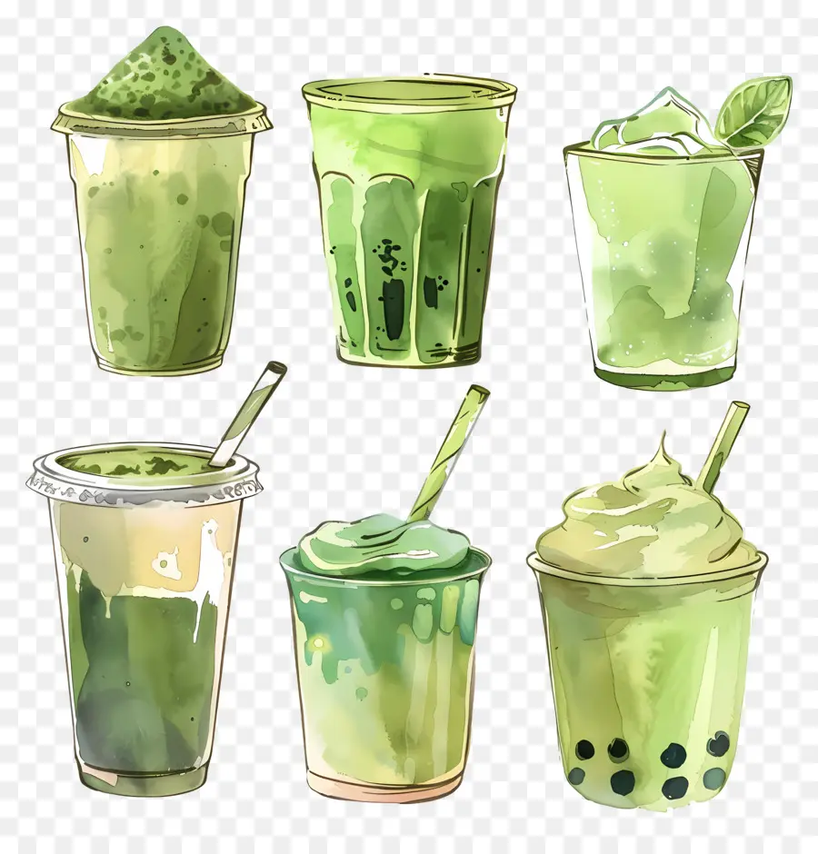 Matcha İçeceği，Yeşil İçecekler PNG