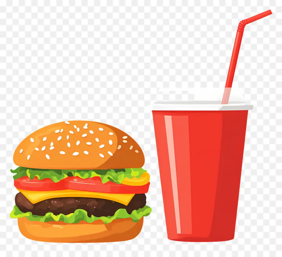 Burger Coca Cola，Burger Ve İçecek PNG