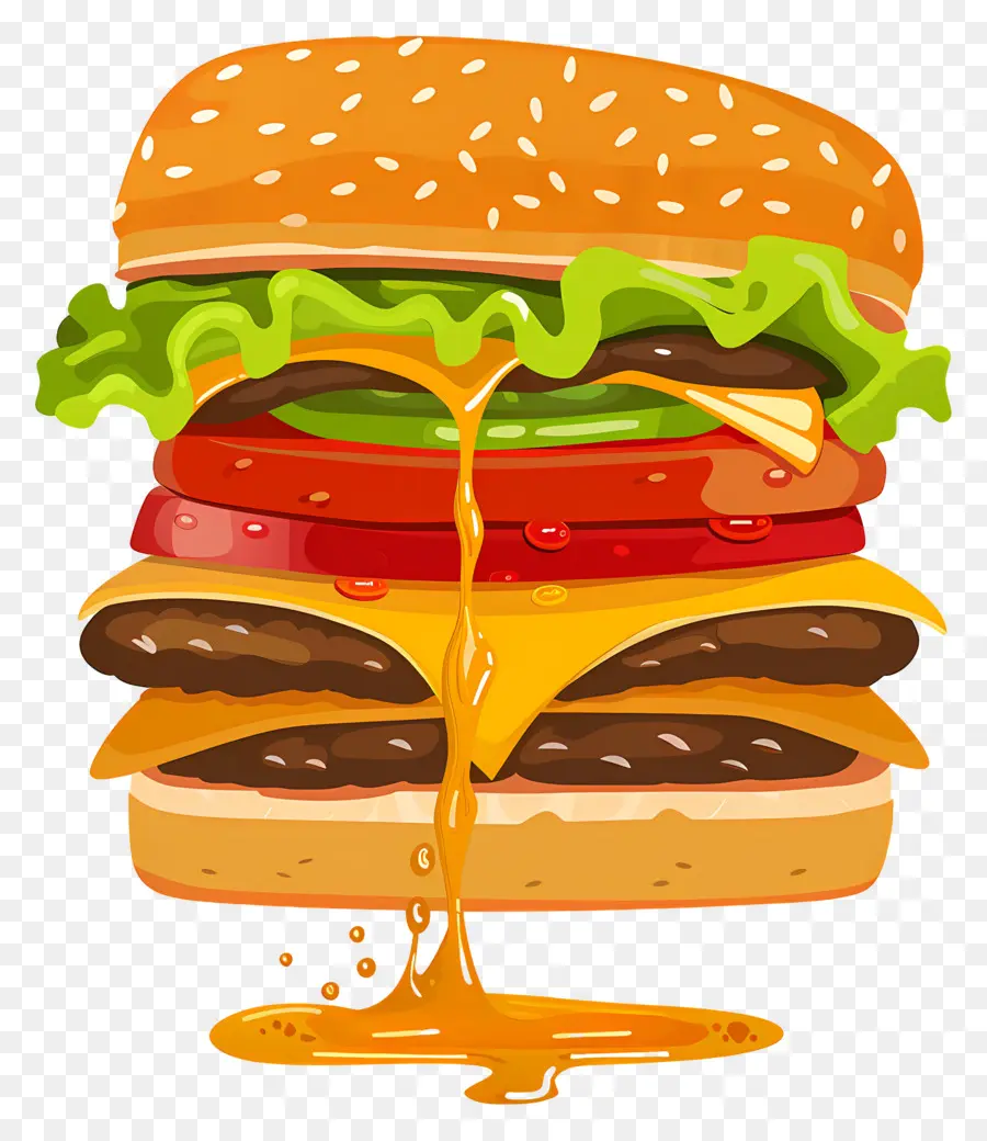 Sulu Burger，Katmanlı Burger PNG