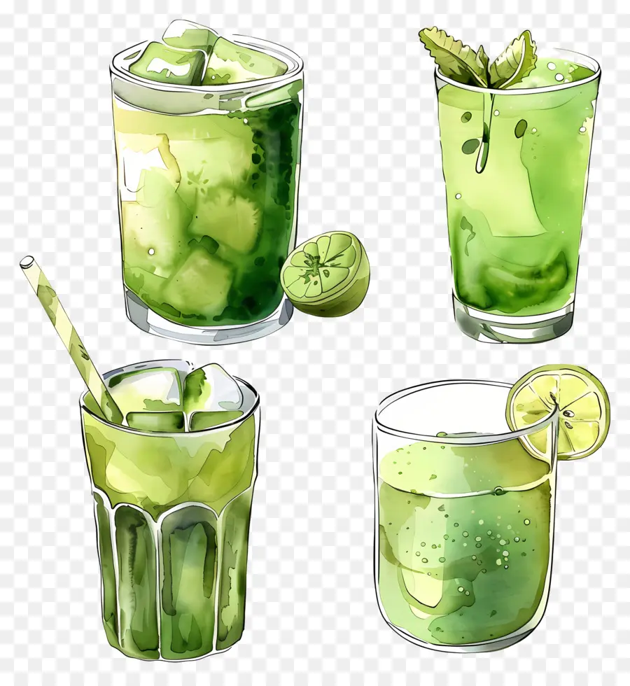 Matcha İçeceği，Yeşil İçecekler PNG