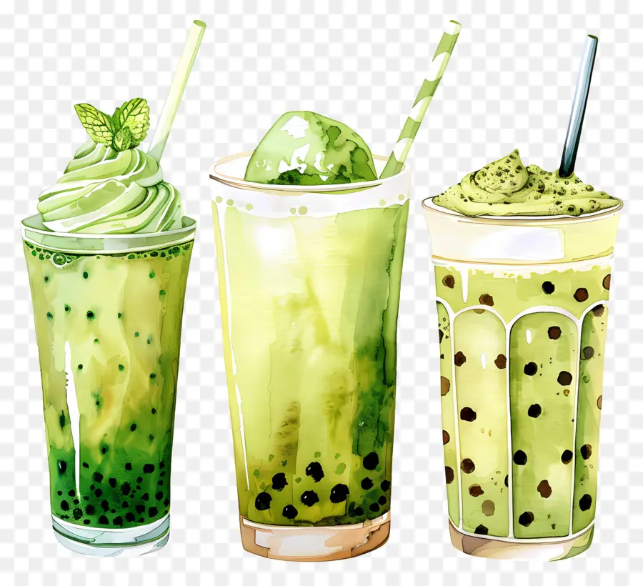 Matcha İçeceği，Yeşil Smoothie'ler PNG