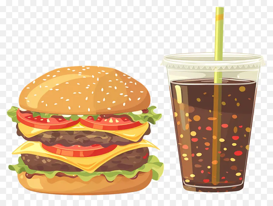 Burger Coca Cola，Burger Ve İçecek PNG