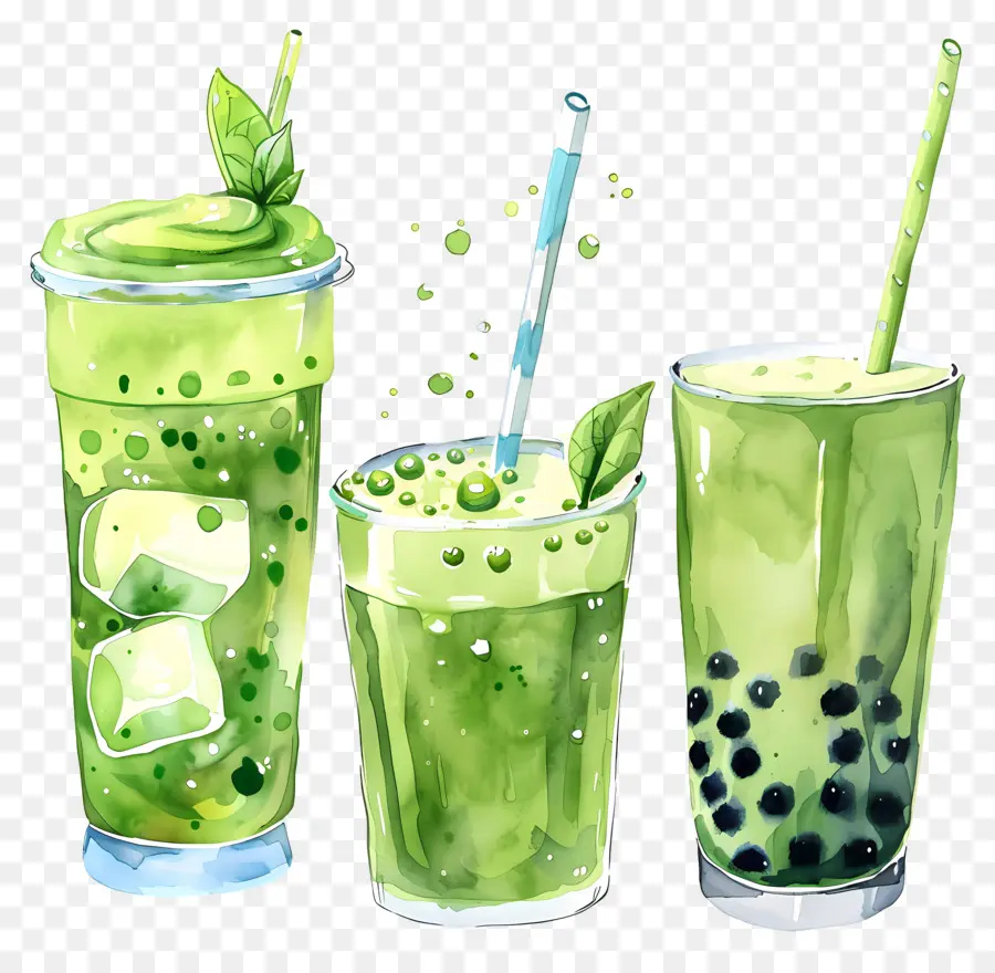 Matcha İçeceği，Yeşil İçecekler PNG