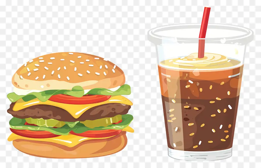 Burger Coca Cola，Burger Ve İçecek PNG