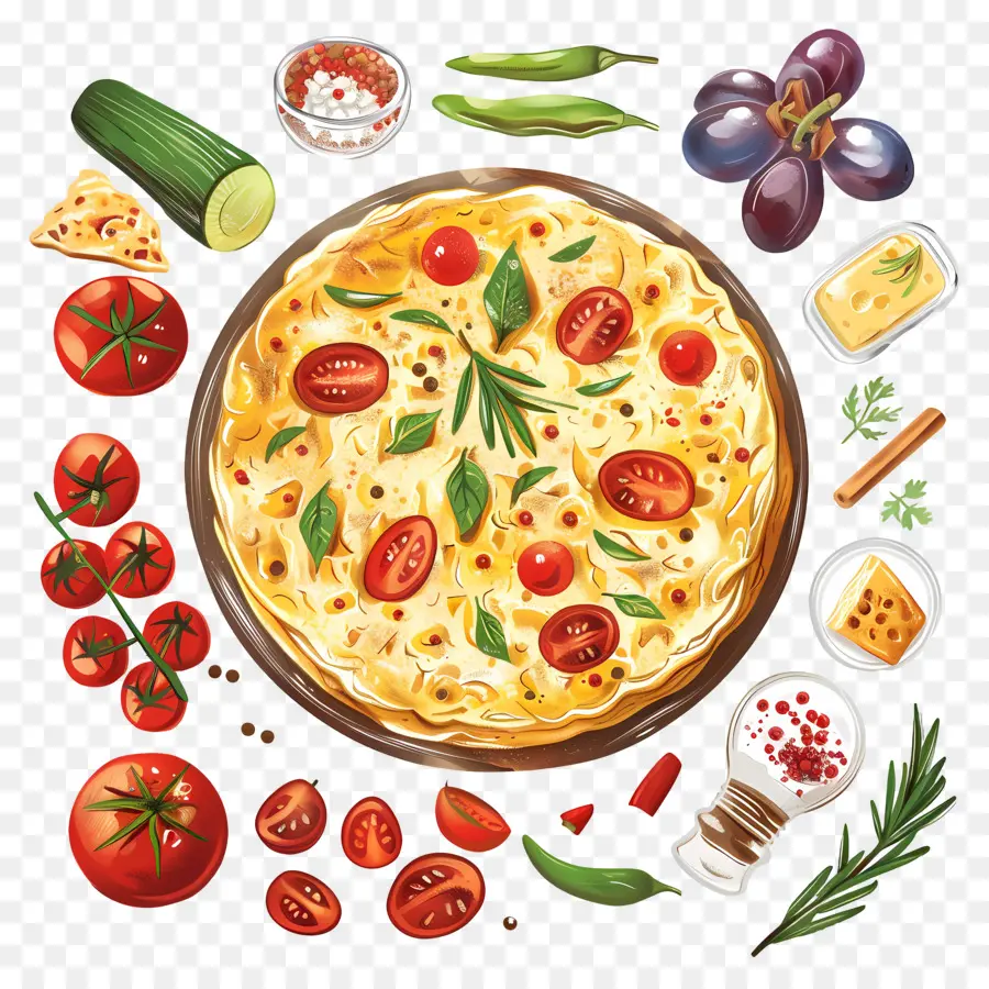 İspanyol Omleti，Pizza PNG