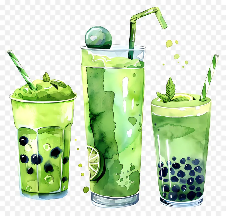 Matcha İçeceği，Yeşil İçecekler PNG