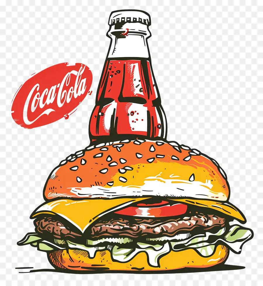 Burger Coca Cola，Coca Cola Ve Burger PNG