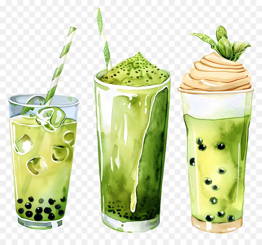 Matcha İçeceği，Yeşil Smoothie'ler PNG