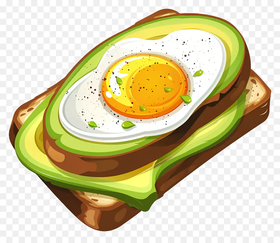 Tost，Kızarmış Ekmek üzerine Avokado Ve Yumurta PNG