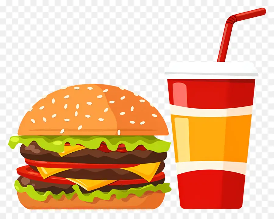 Burger Coca Cola，Burger Ve İçecek PNG