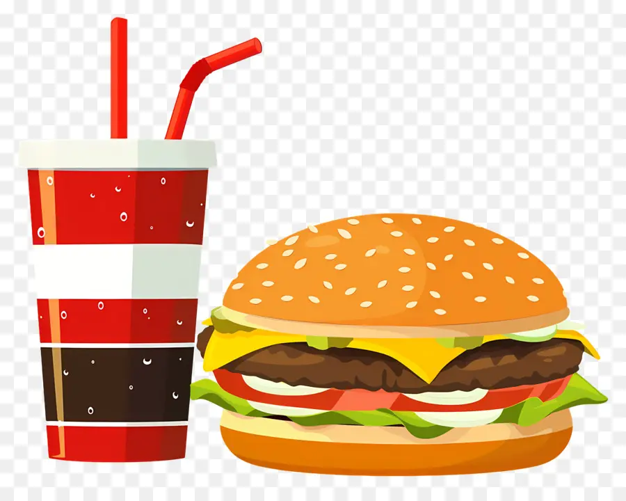 Burger Coca Cola，Burger Ve İçecek PNG