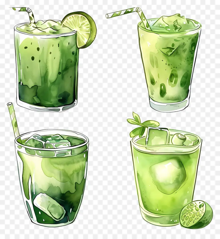 Matcha İçeceği，Yeşil İçecekler PNG