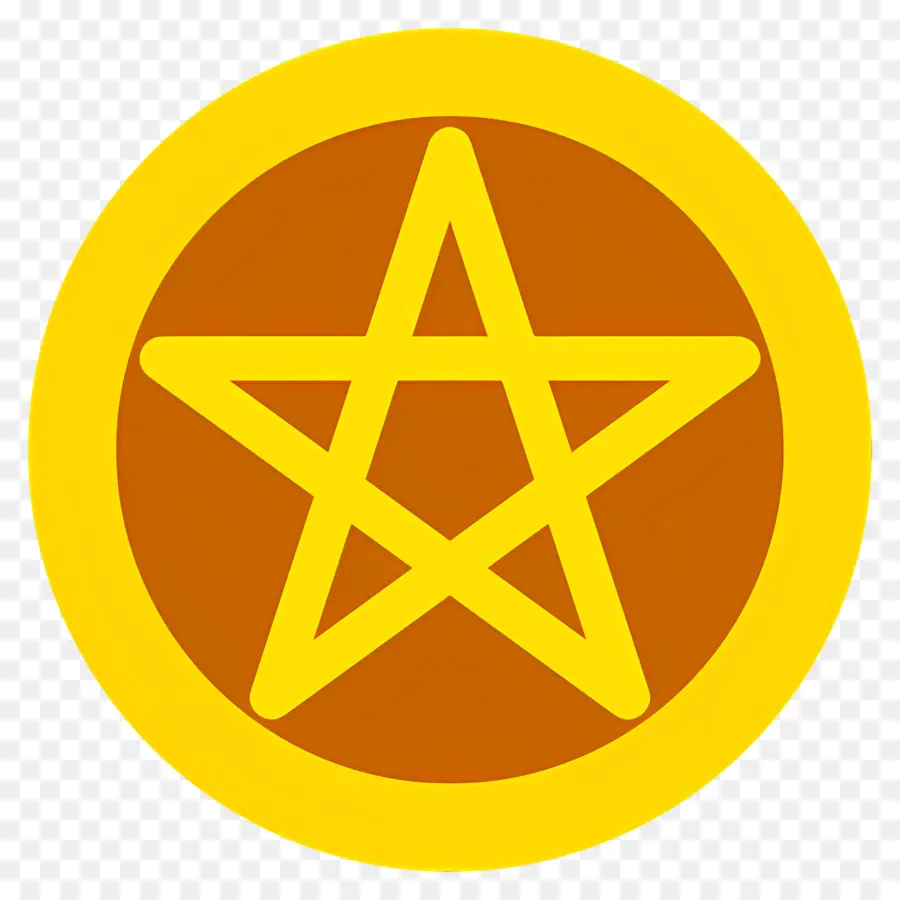 Pentagram Sembolü，Sarı Pentagram PNG