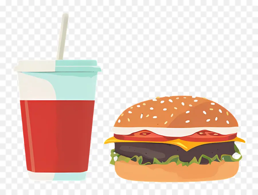 Burger Coca Cola，Burger Ve İçecek PNG