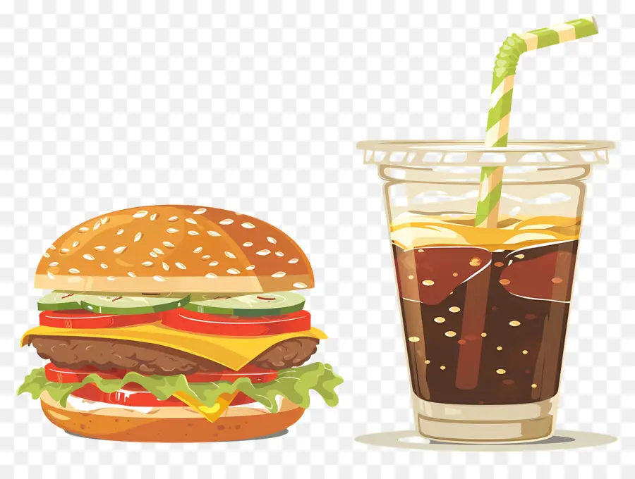 Burger Coca Cola，Burger Ve İçecek PNG