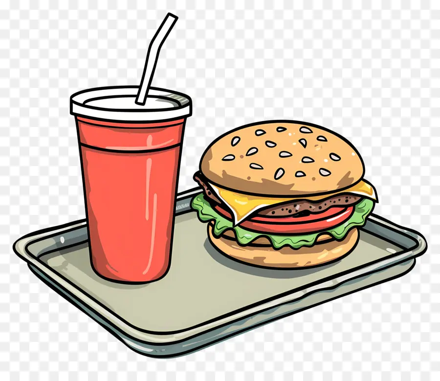 Burger Coca Cola，Burger Ve Içecek PNG