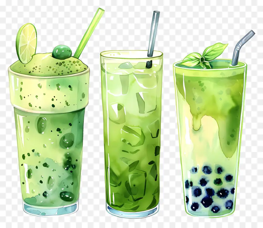 Matcha İçeceği，Yeşil İçecekler PNG