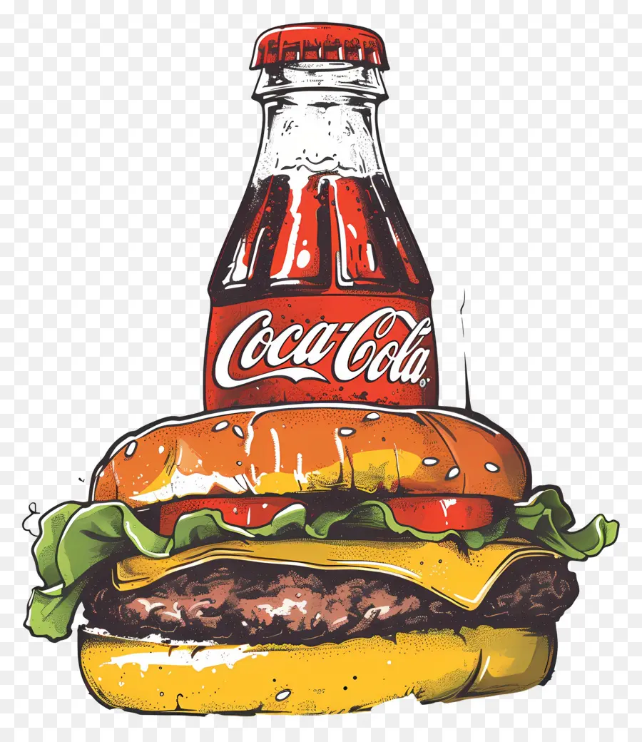 Burger Coca Cola，Coca Cola Ve Burger PNG