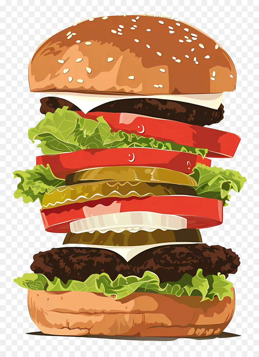 Sulu Burger，Katmanlı Burger PNG