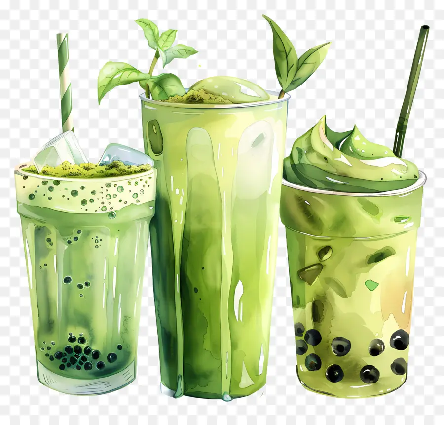 Matcha İçeceği，Yeşil İçecekler PNG