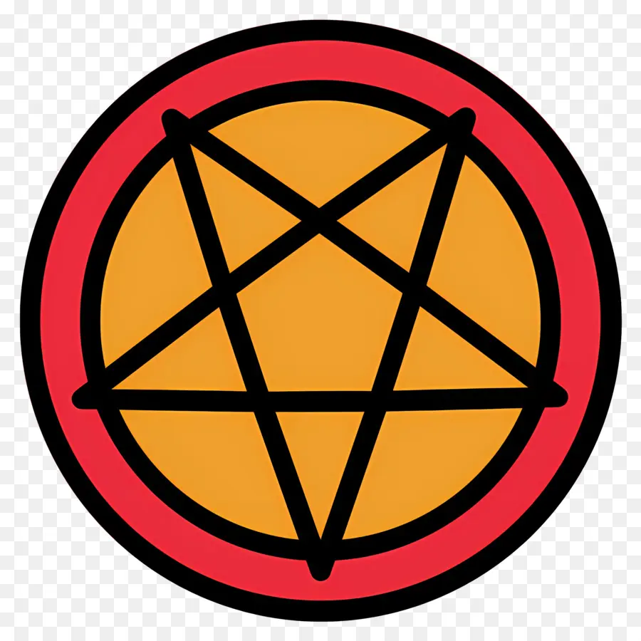 Pentagram Sembolü，Kırmızı Ve Sarı Pentagram PNG