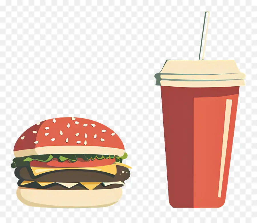 Burger Coca Cola，Burger Ve İçecek PNG