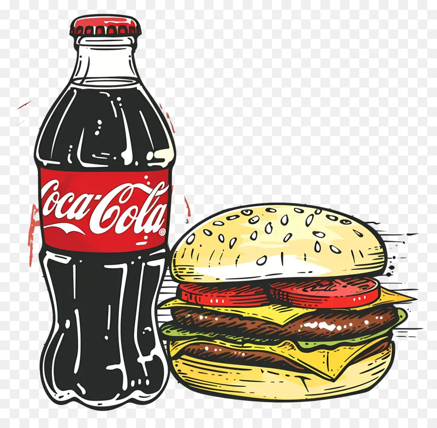 Burger Coca Cola，Coca Cola Ve Burger PNG