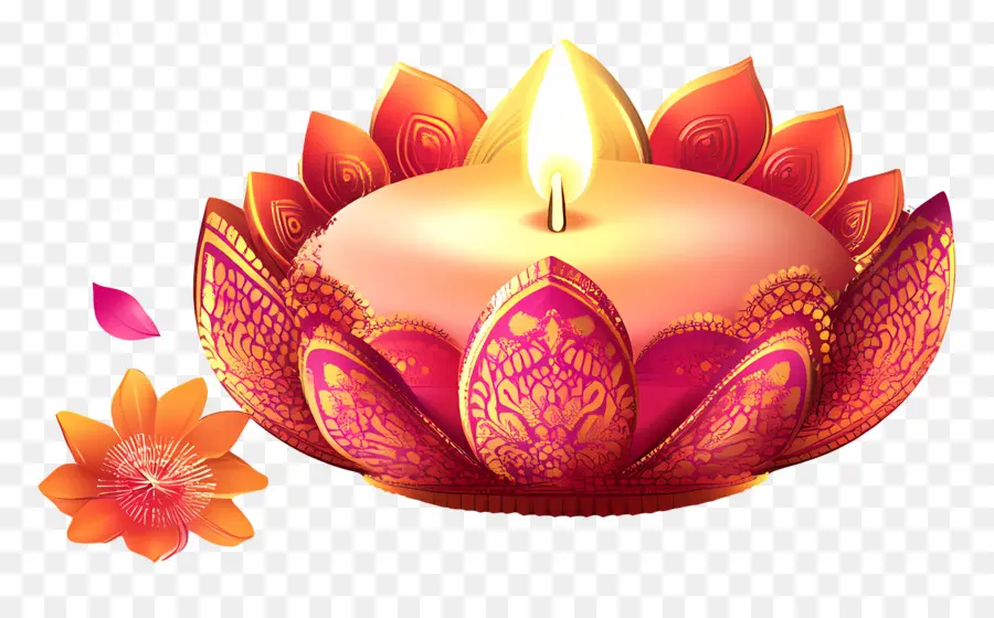 Mutlu Bhai Dooj，Lotus Diya Trio PNG