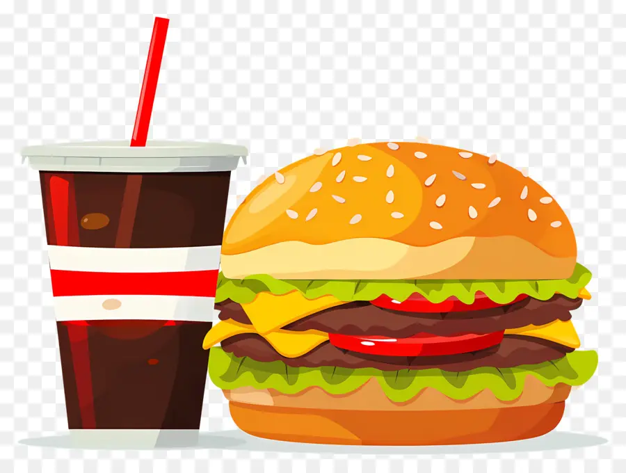 Burger Coca Cola，Burger Ve Patates Kızartması PNG