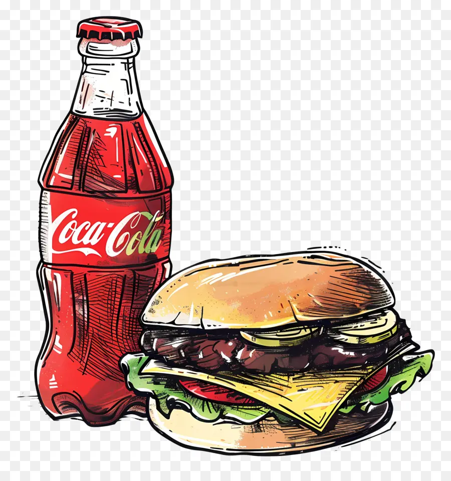 Burger Coca Cola，Coca Cola Ve Burger PNG