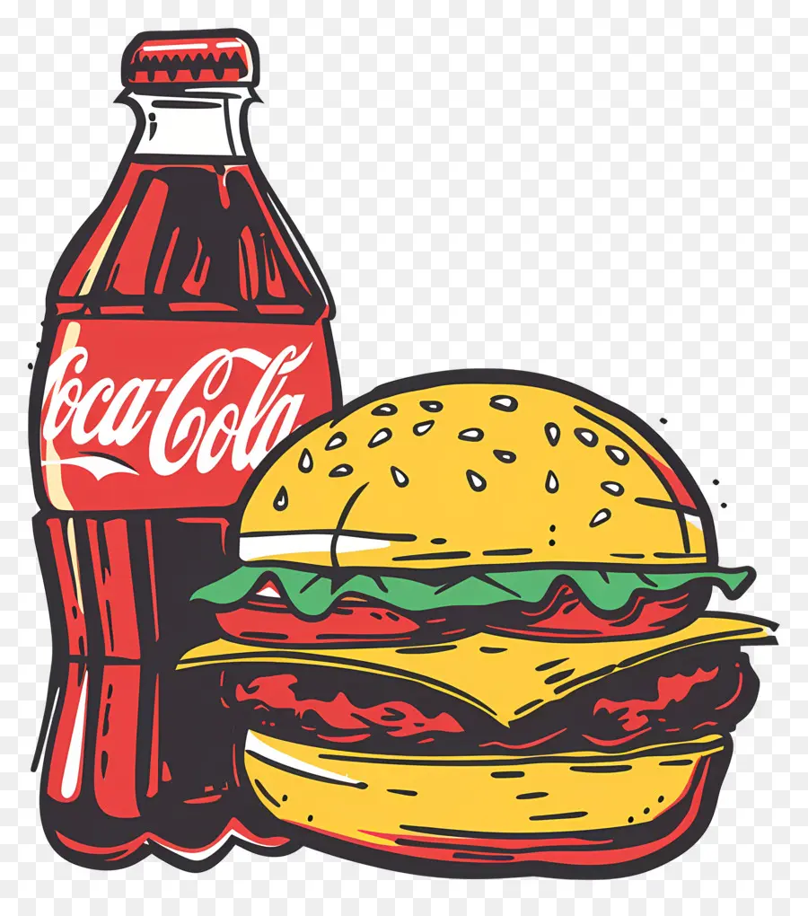 Burger Coca Cola，Coca Cola Ve Burger PNG