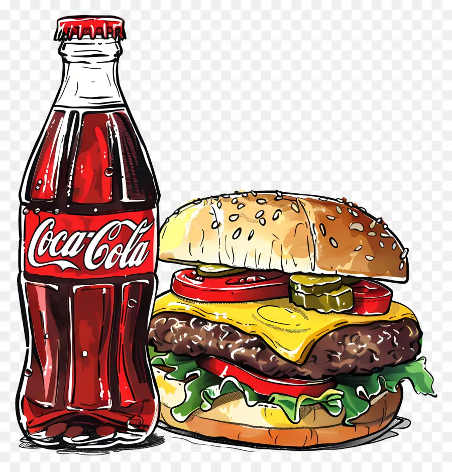 Burger Coca Cola，Coca Cola Ve Burger PNG