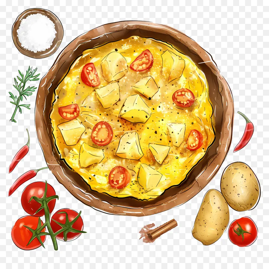 İspanyol Omleti，Patatesli Omlet PNG