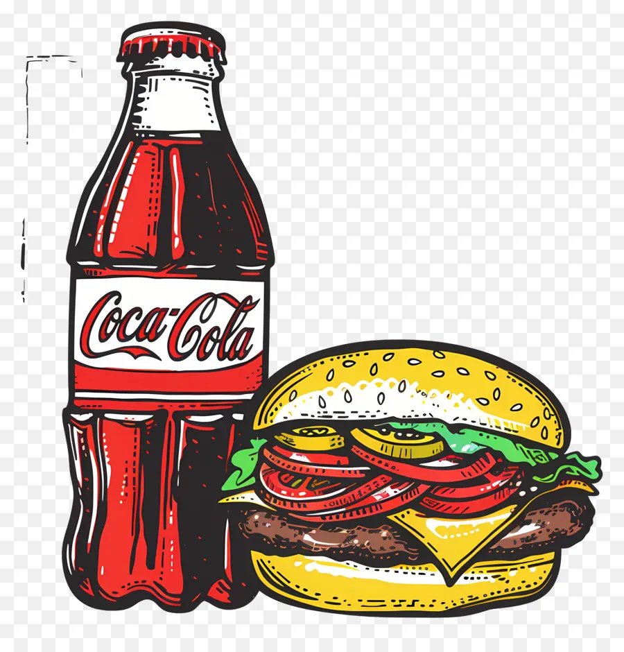 Burger Coca Cola，Coca Cola Ve Burger PNG