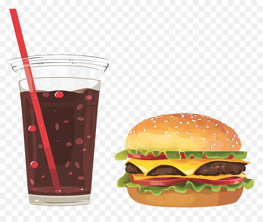 Burger Coca Cola，Burger Ve İçecek PNG