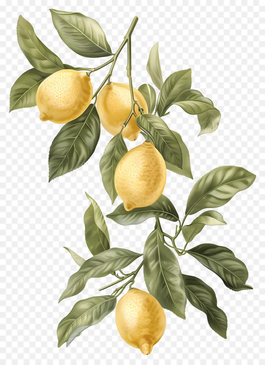 Limon Vintage，Limon Dalı PNG