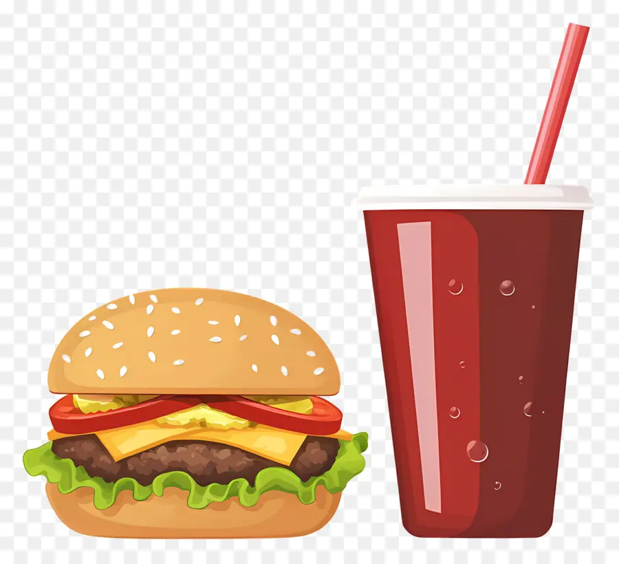 Burger Coca Cola，Burger Ve İçecek PNG