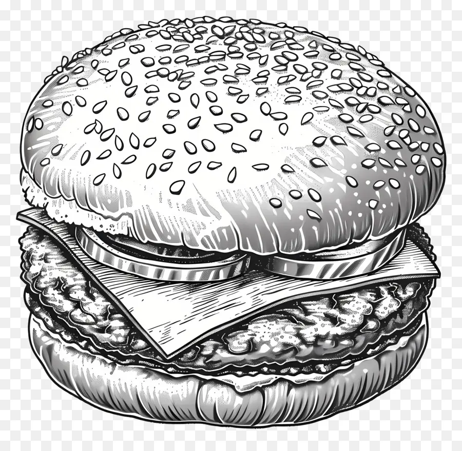 Burger Ana Hatları，Siyah Beyaz Burger PNG