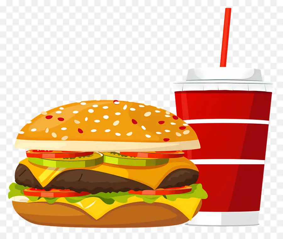 Burger Coca Cola，Burger Ve İçecek PNG