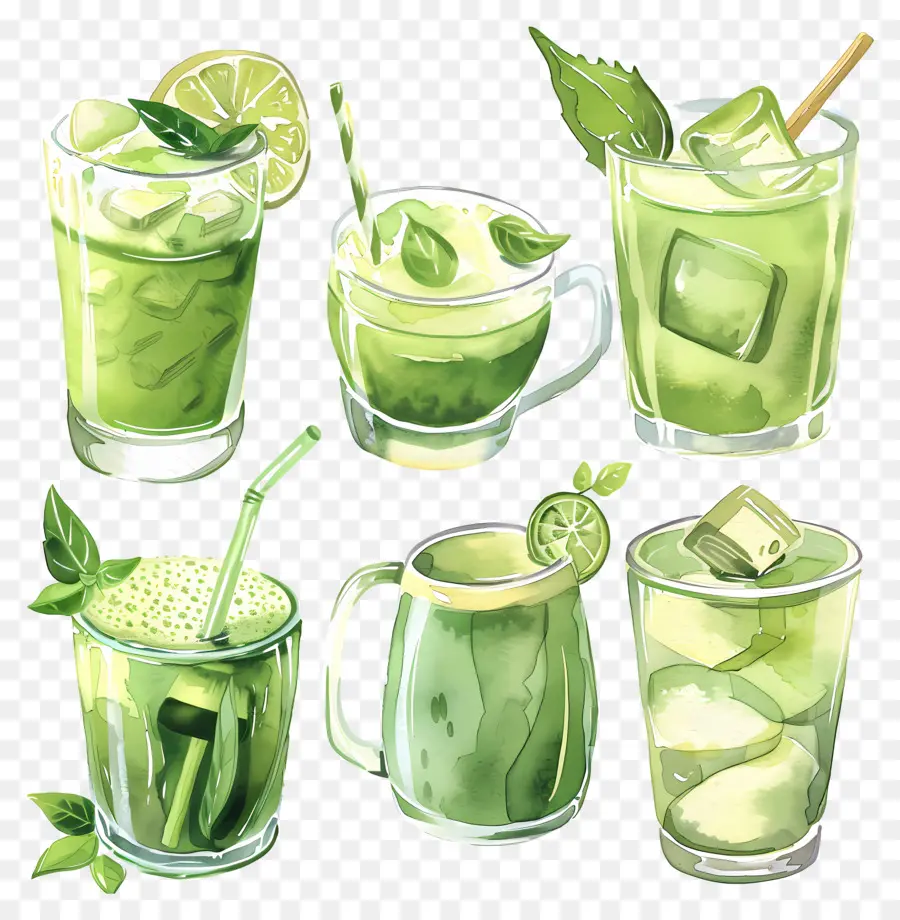 Matcha İçeceği，Yeşil İçecekler PNG